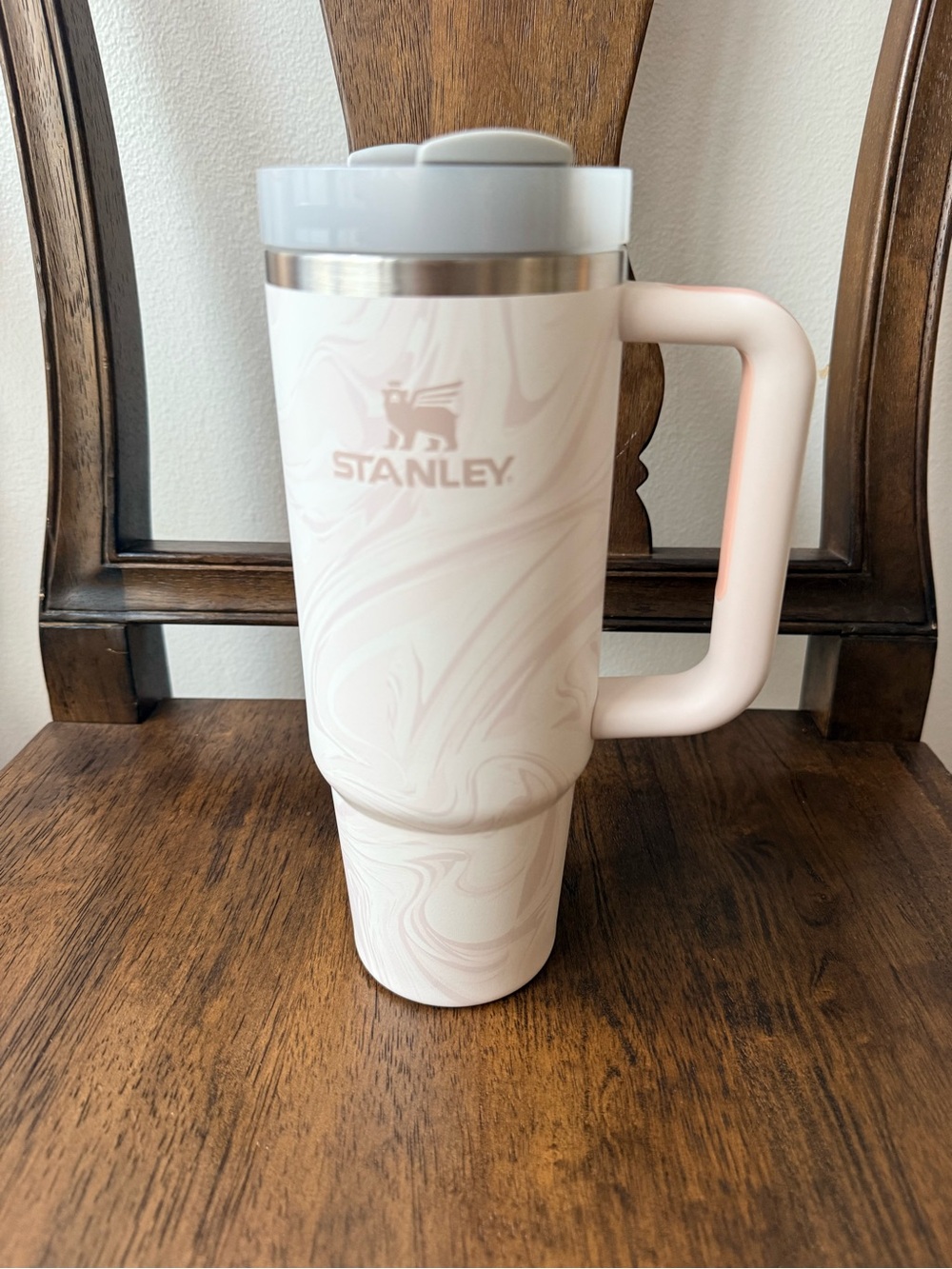 Stanley Pink Marble 30oz Travel Mug with Handle